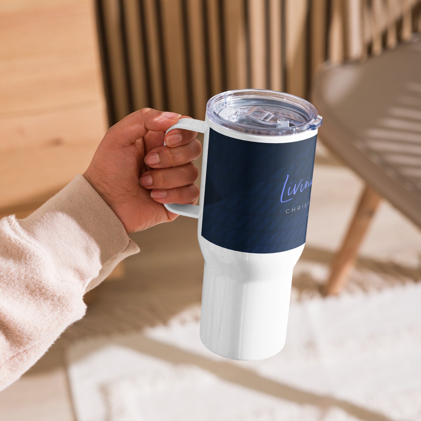Merchandise: Living Faith - Travel Mug with a Handle