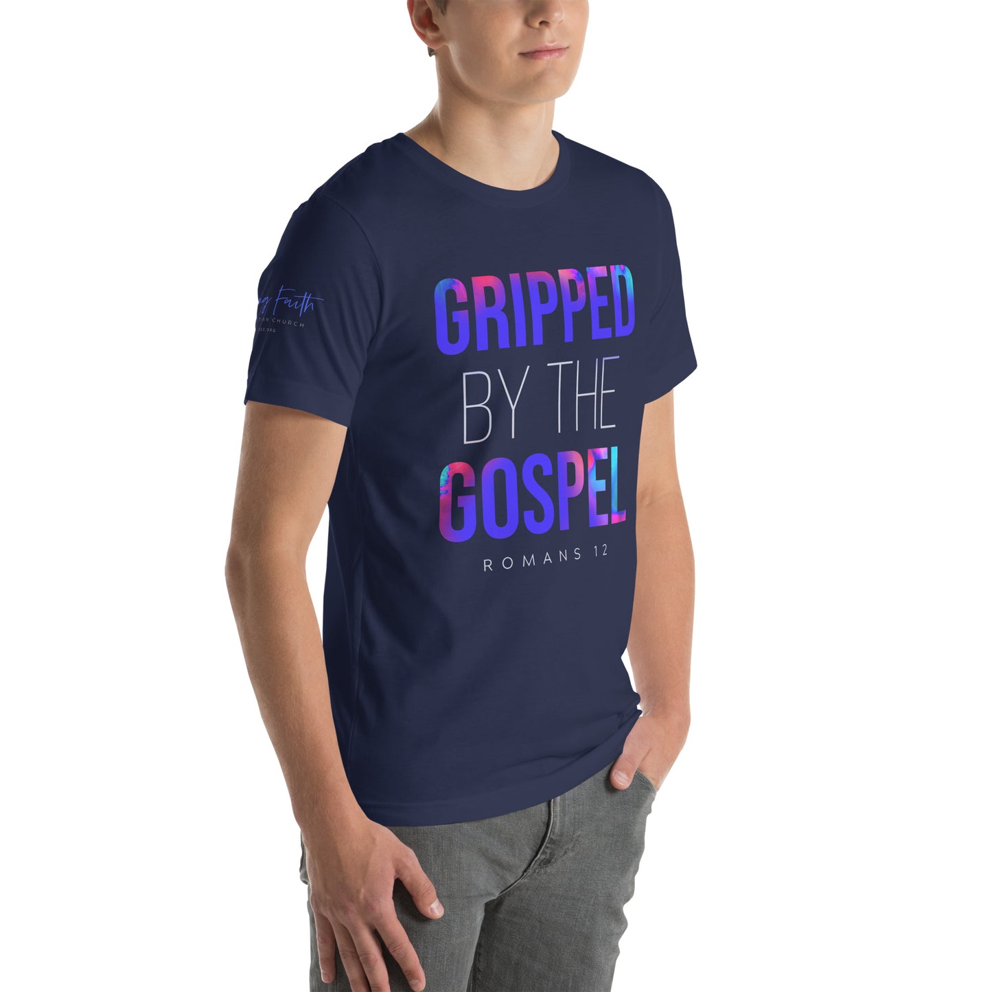 Apparel: Gripped By The Gospel (Full Color) - Unisex t-shirt